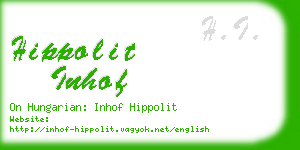 hippolit inhof business card